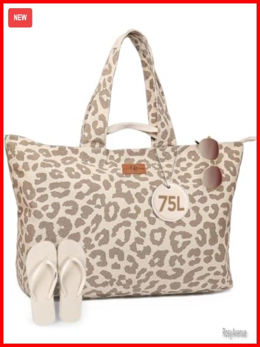 Extra Large Water Resistant Canvas Beach Tote Bag Sandproof Travel Carry On